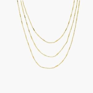 Adina Eden Solid Bar X Ball Chain Layered Necklace Set